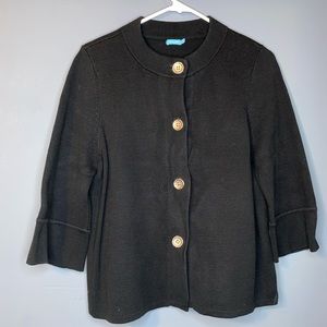 J. McLaughlin Black Button Sweater | Women’s Size US Large (Vintage)